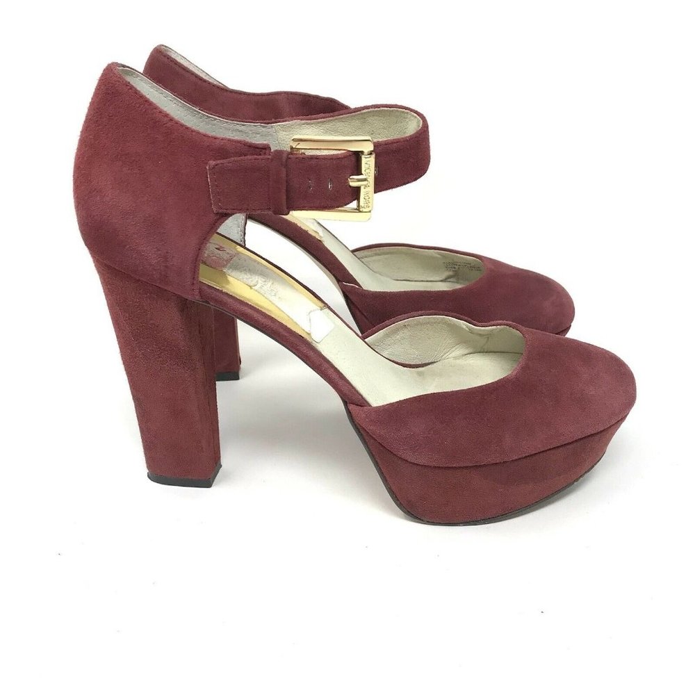 Michael Michael Kors Womens Haven Ankle Strap Suede Platform Pumps Cinnabar 7.5M - Picture 10 of 10